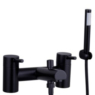 Trisen Lewes Two Lever Bath Shower Mixer With Shower Kit Black
