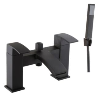 Trisen Mijas Two Lever Bath Shower Mixer With Shower Kit Black