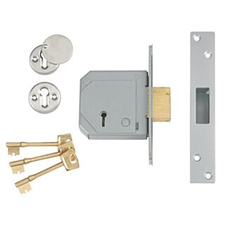 Union V3G114 C-Series BS 5 Lever Mortice Deadlock Polished Brass 67mm