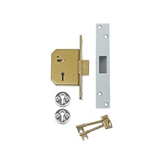 Union V3G115 C-Series 5 Lever Mortice Deadlock Polished Brass 67mm