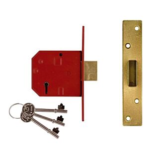 Union 2134E BS 5 Lever Mortice Deadlock Satin Chrome 67mm