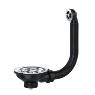 VIVA Kitchen Sink Basket Strainer & Round Overflow Stainless Steel 40mm