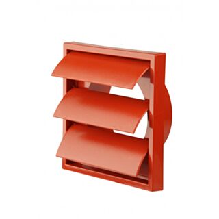 Wall Outlet With Gravity Shutter Terracotta 100mm 140x140mm
