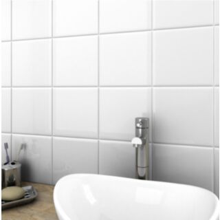 Wall Tile Ceramic Diamond Gloss White 150x150mm 44pk 1m²