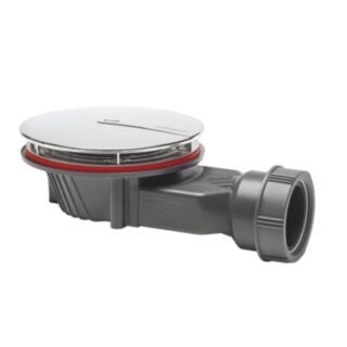 Wirquin Slim Plus Extra Flat Shower Waste With ABS Dome Chrome Plated 90mm