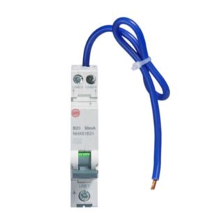 Wylex SPswN Type A Miniature RCBO Single Pole B Curve 30mA 25Amp
