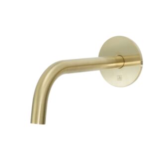 JTP Vos Wall Mounted Slim Bath/Basin Spout Brushed Brass 200mm