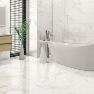 Calacatta Wall & Floor Tile Porcelain Marble Effect Gold Natural Matt 10x300x600mm 6pk