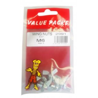 Fastpak Value Pack Wing Nuts BZP M6 6pk