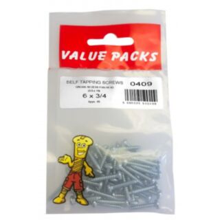 Fastpak Value Pack Self Tapping Screws Pan Head BZP 3.5x19mm (No.6 x ¾) 45pk
