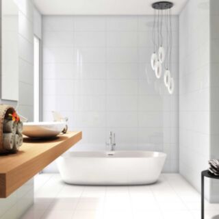 Duomo Wall Tile Ceramic Gloss White 8x300x600mm 9pk