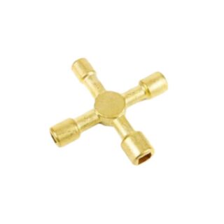 Wyndam Multi-Purpose 4 Way Key Brass