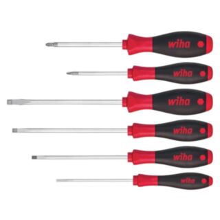 Wiha SoftFinish Screwdriver With Round Vanadium Steel Blade Chrome 6pce Set
