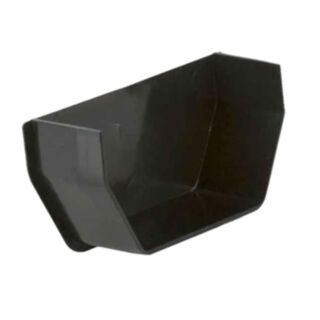 Square Gutter Internal Stop End Black 114mm