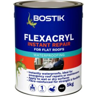 Bostik Flexacryl Instant Repair For Roofs Waterproofing Black 5kg