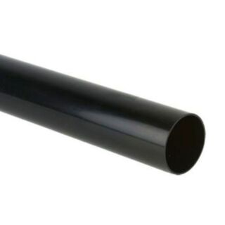 Solvent Weld Soil Plain Ended Pipe PVCu Black 110mm x 3mtr