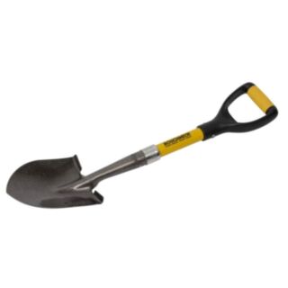 Roughneck Round Point Micro Shovel D Grip Carbon Steel 690mm
