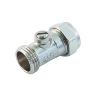Compression Isolating Valve Male Chrome Plated 15mm x ½