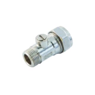 Compression Isolating Valve Male Chrome Plated 15mm x 3/8