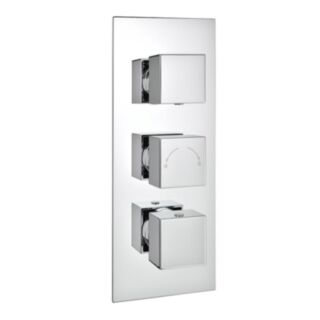 Kartell K-Vit Pure Triple Square Concealed Thermostatic Shower Valve 2 Way Chrome