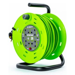 STATUS® 4 Gang Extension Cable Reel With Thermal Cutout 13Amp 240V 25mtr