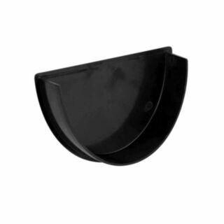 Half Round Deepstyle Gutter Internal Stop End Black 115mm
