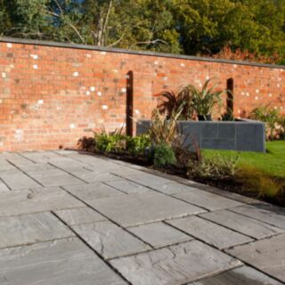 Marshalls Indian Sandstone Riven Paving Grey Multi 18x610x915mm