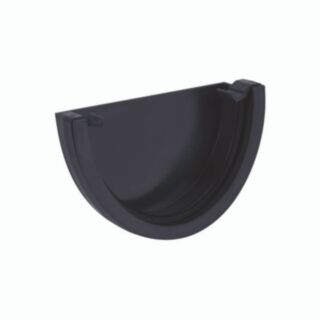 Half Round Deepstyle Gutter External Stop End Black 115mm