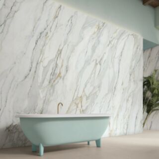 Calacatta Book Matched Wall & Floor Tile Porcelain Matt White 10x600x1200mm