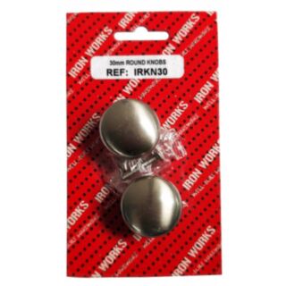 Fastpak Round Knob Brushed Nickel 30mm 2pk