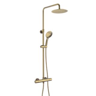 JTP Vos Cool Touch Thermostatic Valve Shower Set Brushed Brass