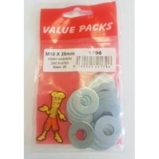 Fastpak Value Pack Penny Washer M10 x 25mm 15pk