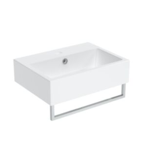 Saneux Matteo 1 Tap Hole Wash Basin Gloss White 370x500mm