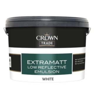 Crown Trade Extramatt Low Reflective Emulsion Paint White 10ltr