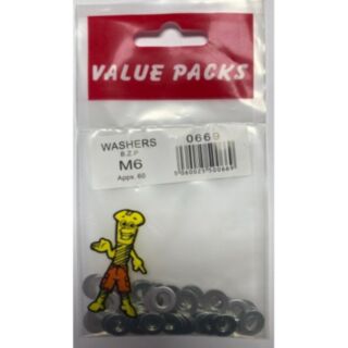 Fastpak Value Pack Washer Steel BZP M6 60pk