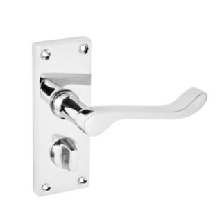 Eclipse Lever Handle On Plate Scroll Privacy Chrome