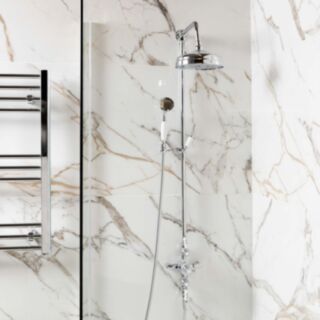 Calacatta Wall & Floor Tile Porcelain Marble Effect Gold Veins Polished 10x300x600mm 6pk