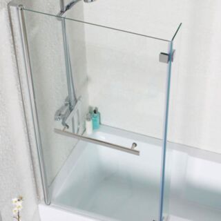 KARTELL K-VIT Koncept Tetris L Shaped Shower Bath Screen With Towel Bar 6x820x1400mm