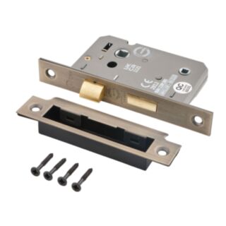 Eclipse Mortice Bathroom Lock Antique Brass 76mm