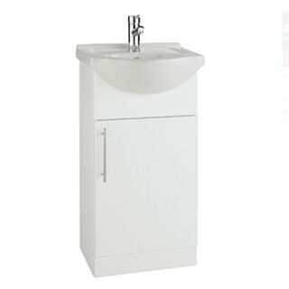 Kartell K-Vit Impakt Single Door Vanity Unit Gloss White 300x450mm