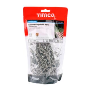TIMCO Annular Ring Shank Nails Stainless Steel 50x2.65mm 1kg