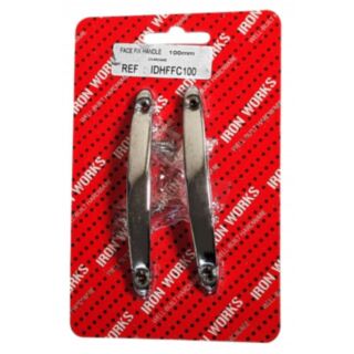 Fastpak D Style Face-Fix Pull Handle Polished Chrome 100mm 2pk