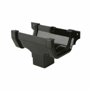 Square Gutter Running Outlet 114mm For 65mm Downpipe Black