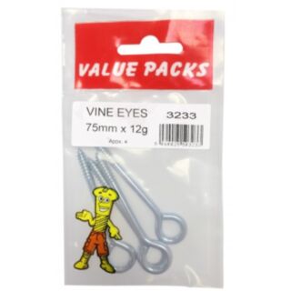 Fastpak Value Pack Vine Eye Zinc 75mm 4pk
