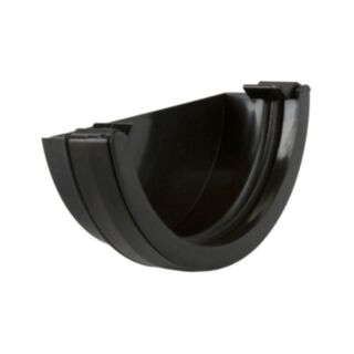 Half Round Gutter External Stop End Black 112mm
