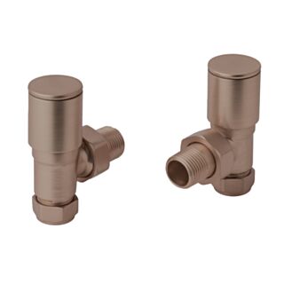 JTP Vos Angled Radiator Valves Brushed Bronze Pair ½