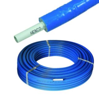 Henco Standard 13mm Pre Insulated Multilayer Pipe Blue Plastic Coil 3mm Wall 32mm x 25mtr
