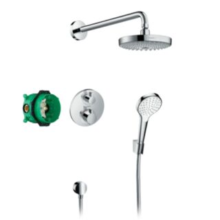 hansgrohe Croma Select S Shower System With Ecostat Thermostatic Mixer Set