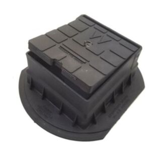 Surface Box Cover For Water Stop Cock Black Plastic 120x136mm