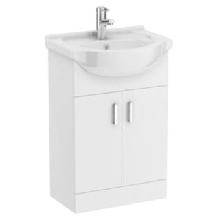 Kartell K-Vit Impakt Two Door Vanity Unit Gloss White 300x550mm